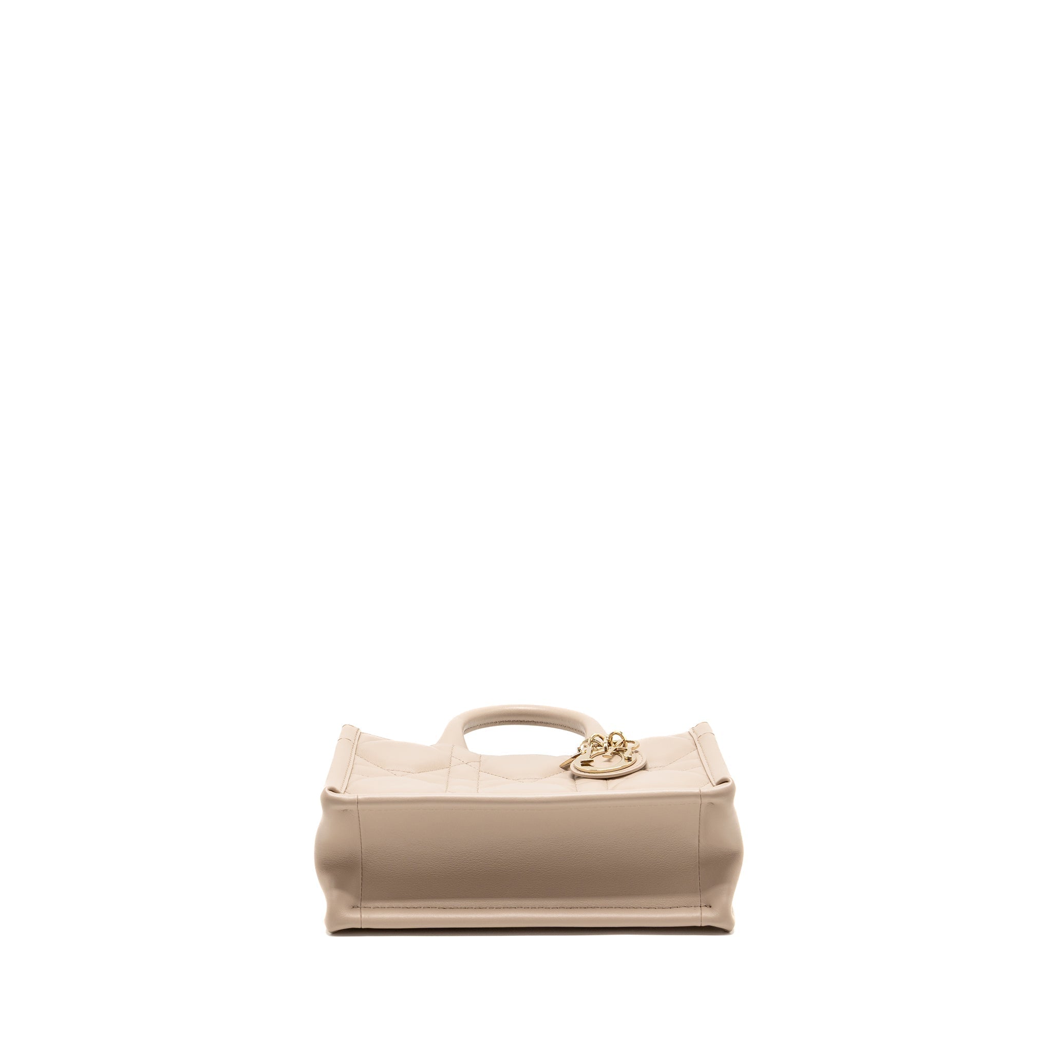 DIOR DIORAMOUR MINI DIOR BOOK TOTE MACROCANNAGE CALFSKIN POWDER BEIGE LGHW