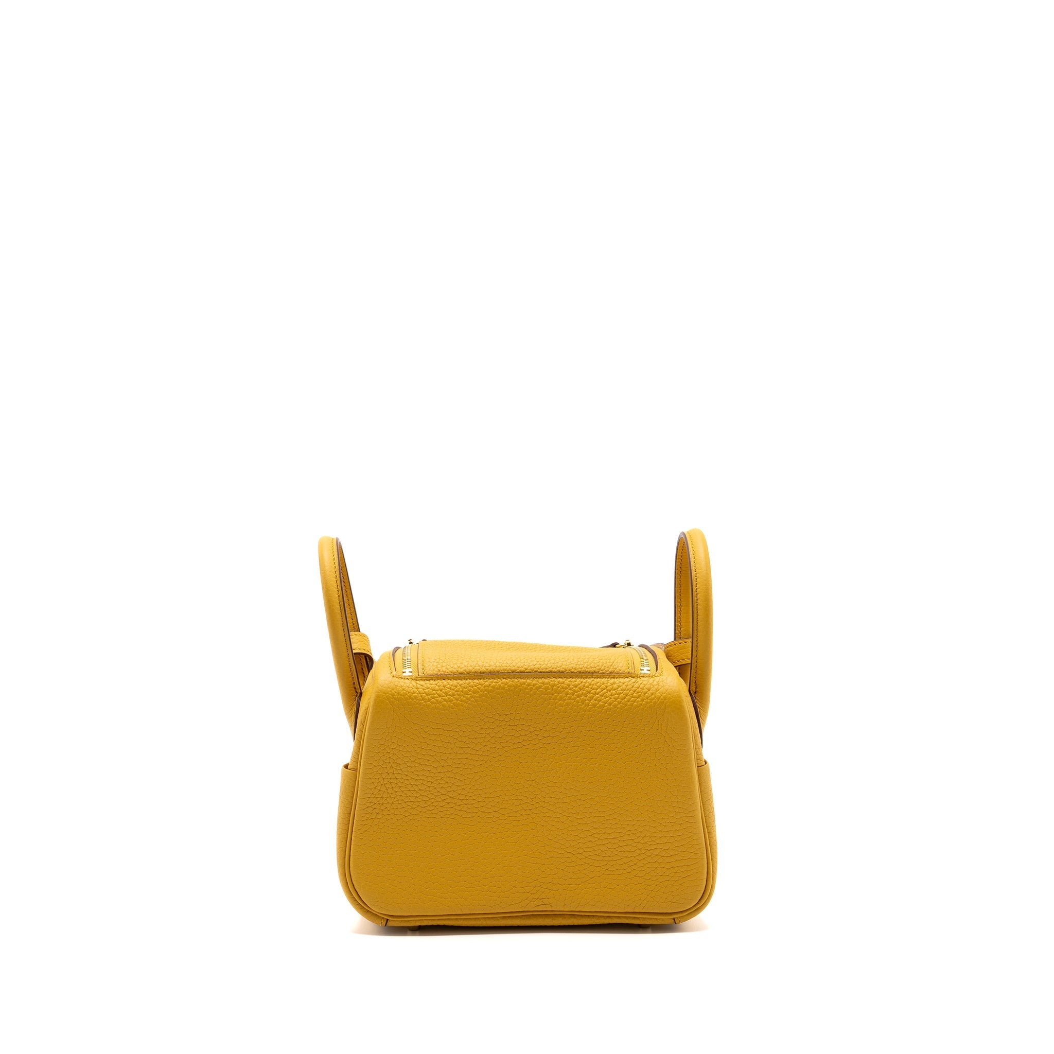HERMES MINI LINDY CLEMENCE JAUNE AMBER GHW