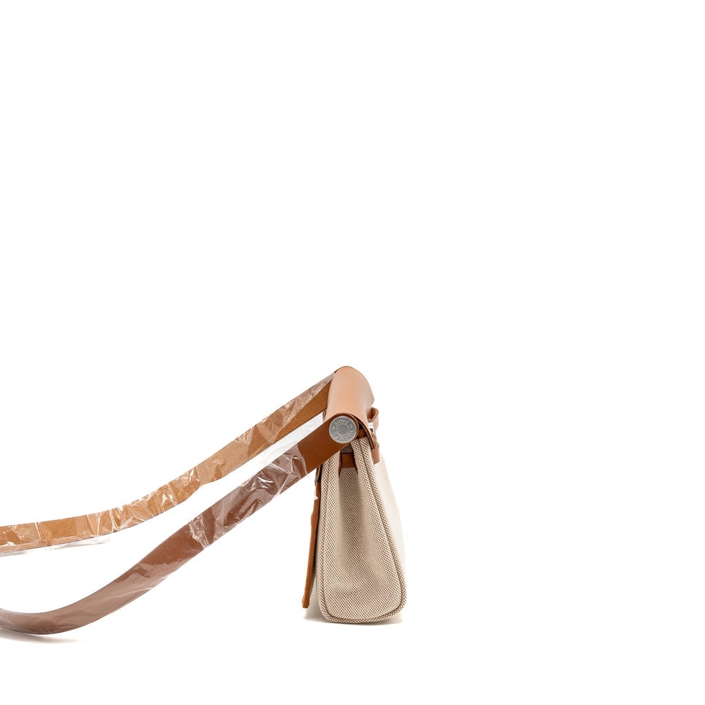HERMES HERBAG MINI CANVAS / HUNTER LEATHER ECRU-BEIGE / FAUVE SHW