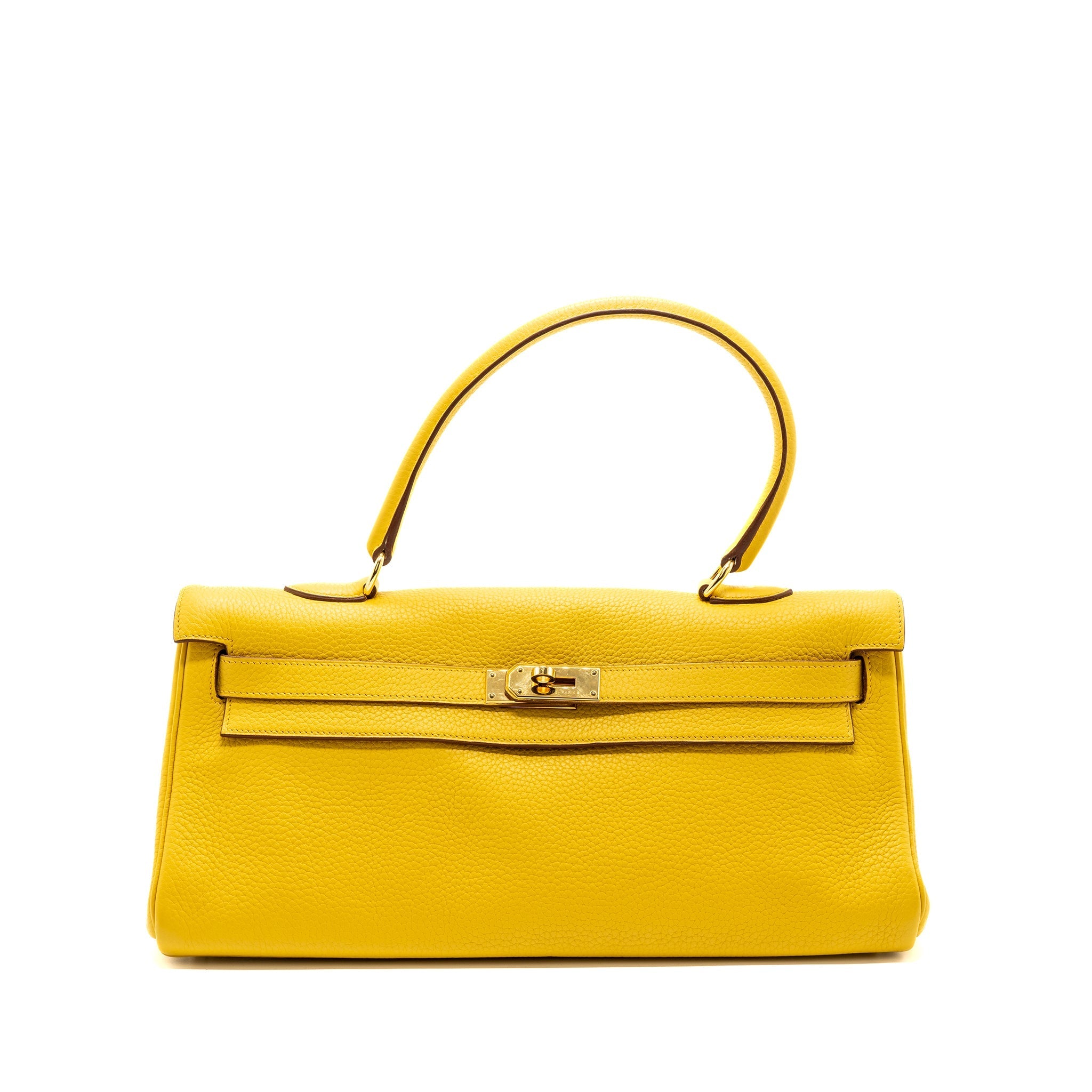HERMES SHOULDER KELLY CLEMENCE 9D JAUNE AMBER GHW