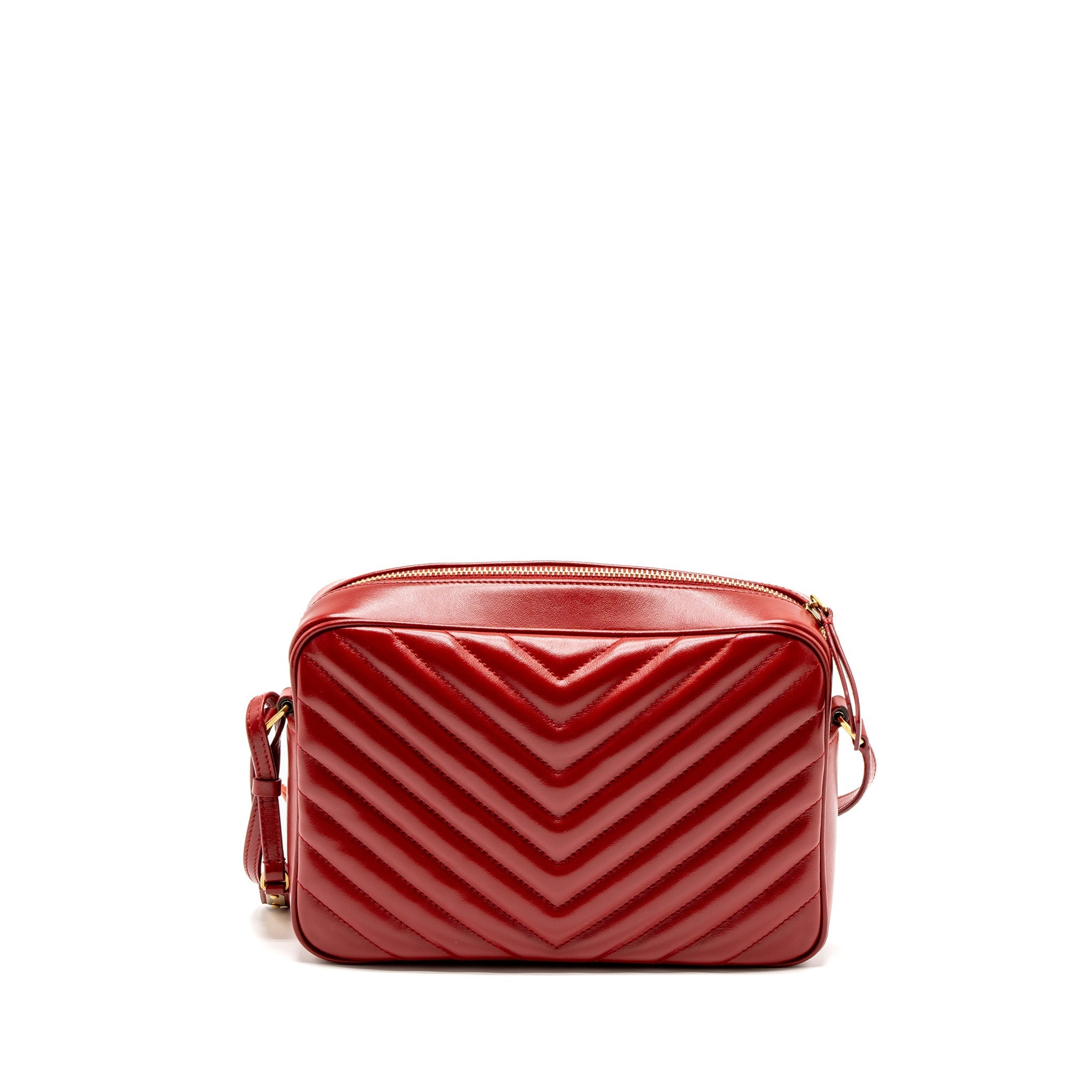 SAINT LAURENT LOU CAMERA BAG CALFSKIN RED GHW