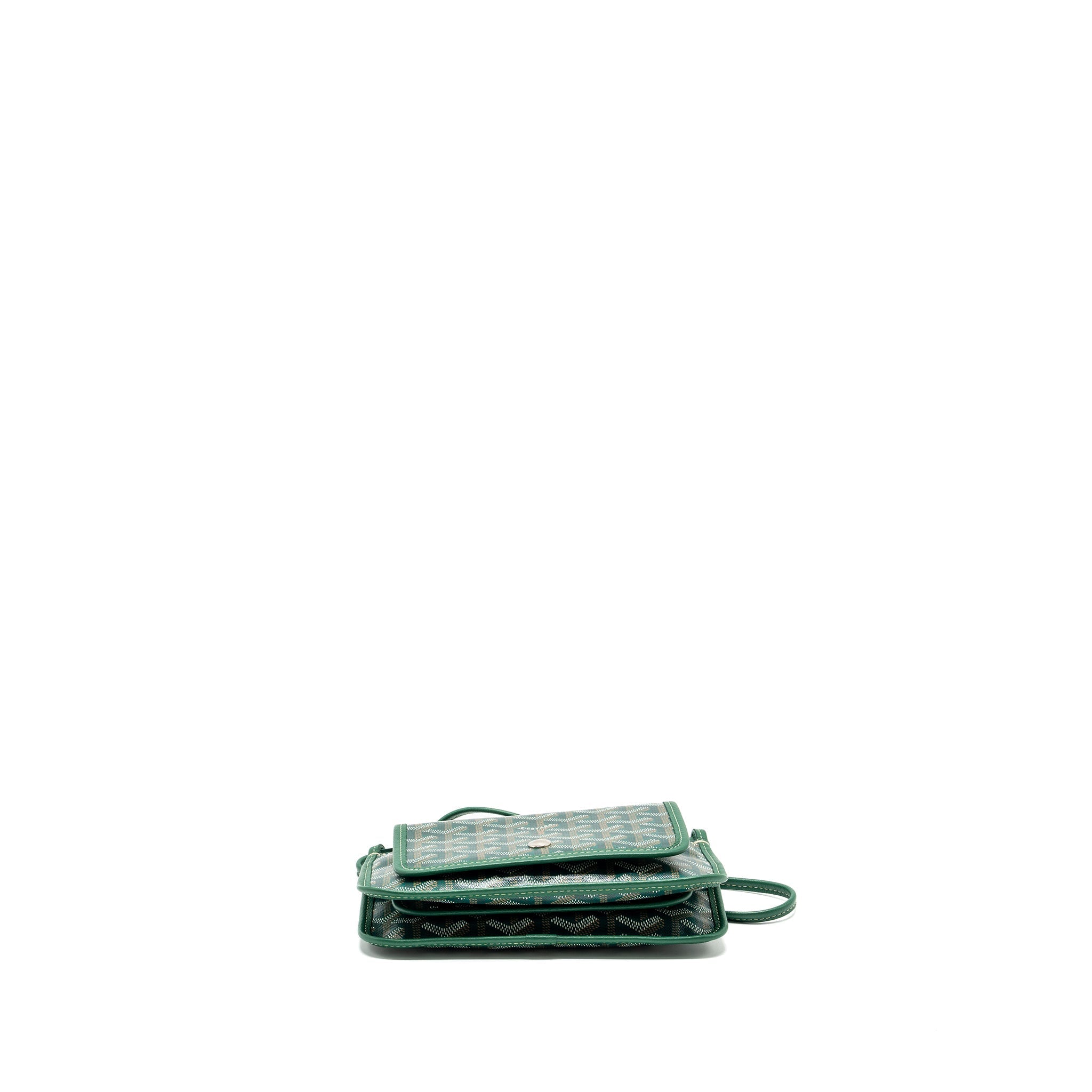 GOYARD PORTEFEUILLE POCHETTE PLUMET GOYARDINE CANVAS VERT SHW