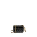 CHANEL 24A LONG VANITY CASE WITH CC LOGO ADJUSTABLE CHAIN LAMBSKIN BLACK GHW(MICROCHIP)