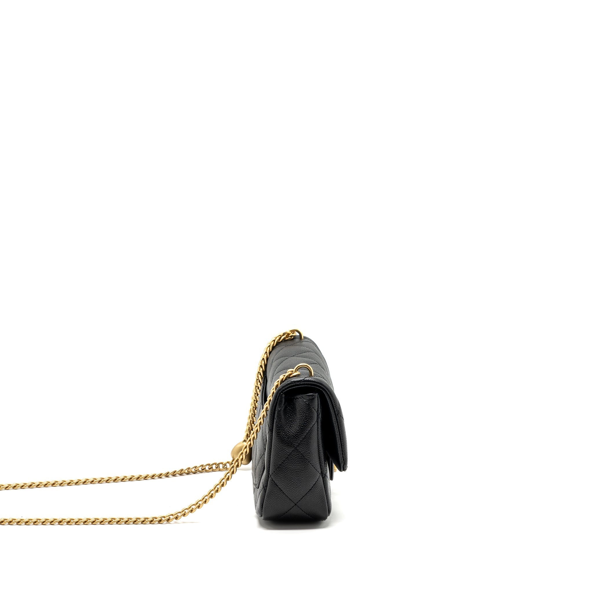 CHANEL 23P COCO LOVE FLAP BAG CAVIAR BLACK GHW(MICROCHIP)