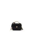 CHANEL 22S LETTER TOP HANDLE SMALL VANITY CASE CAVIAR BLACK BRUSHED GHW (MICROCHIP)