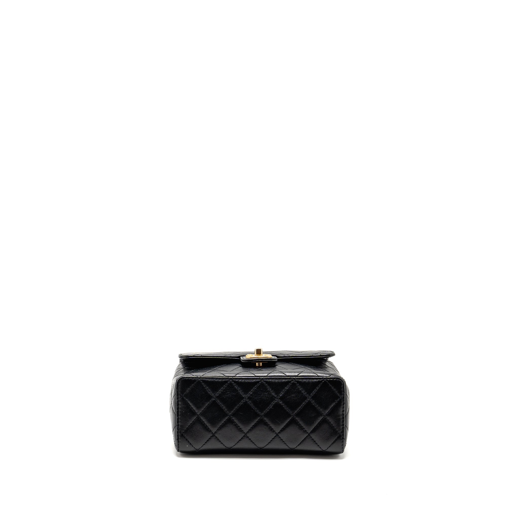 CHANEL 22K RETRO CLASSIC NEW SQUARE LARGE FLAP BAG GOATSKIN BLACK GHW (MICROCHIP)