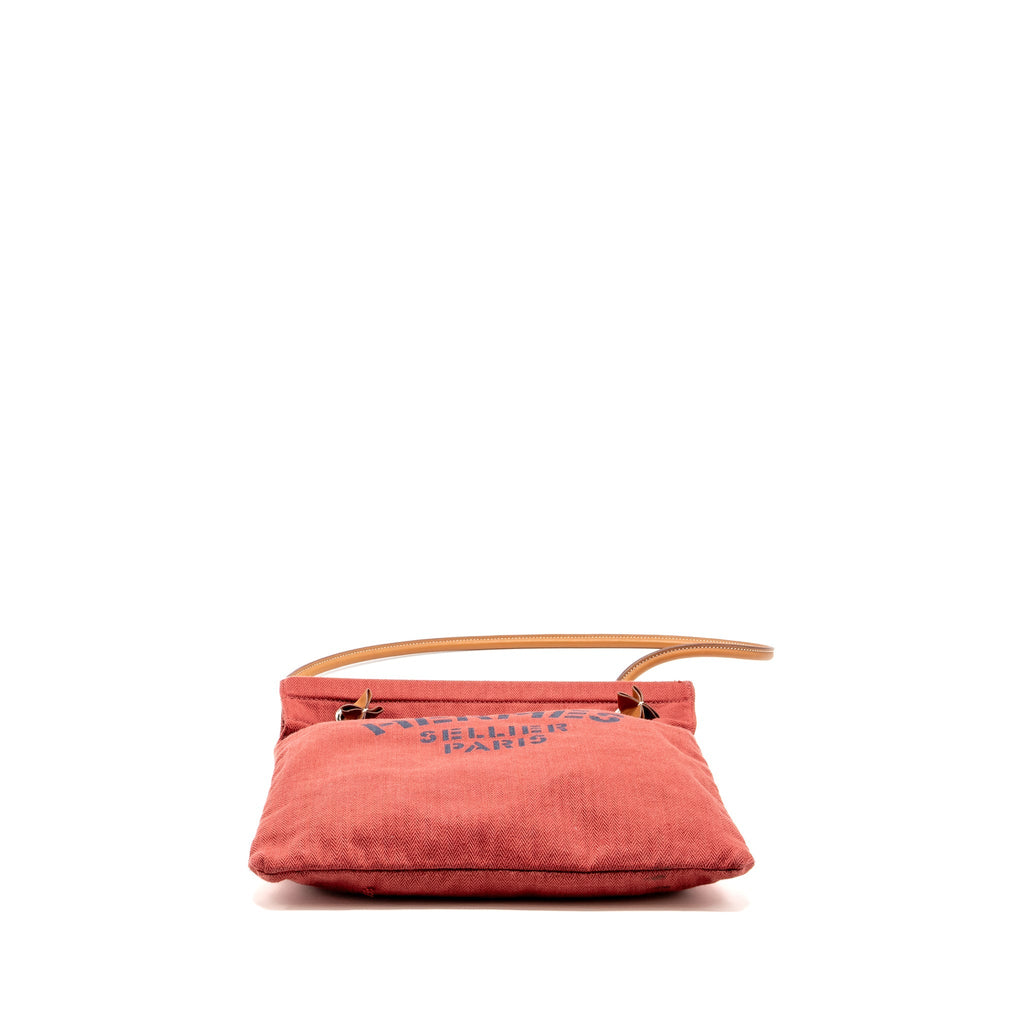 HERMES ALINE GROOMING BAG CANVAS ROUGH/GOLD SHW