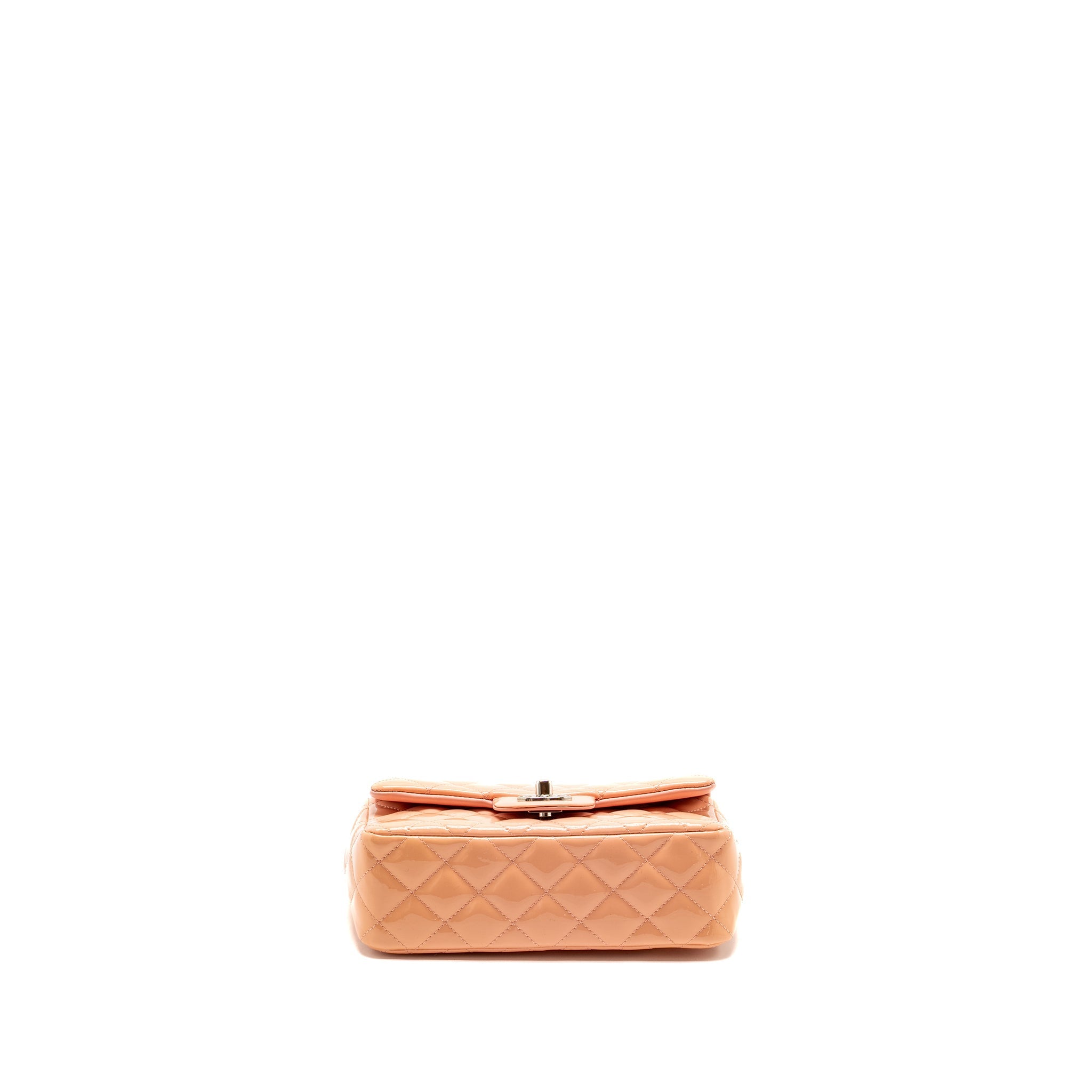 CHANEL MINI RECTANGULAR FLAP BAG PATENT PINK SHW