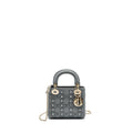 DIOR MINI LADY DIOR LIMITED EDITION LAMBSKIN GREY LGHW