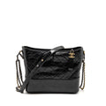 CHANEL GABRIELLE HOBO BAG AGED CALFSKIN BLACK MULTICOLOUR HARDWARE
