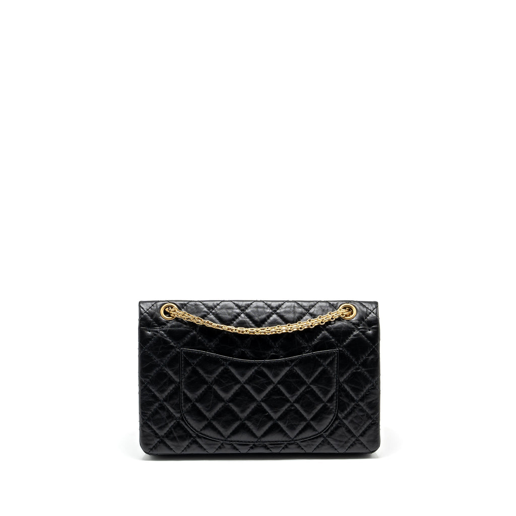 CHANEL LARGE 2.55 REISSUE FLAP BAG AGED CALFSKIN BLACK GHW