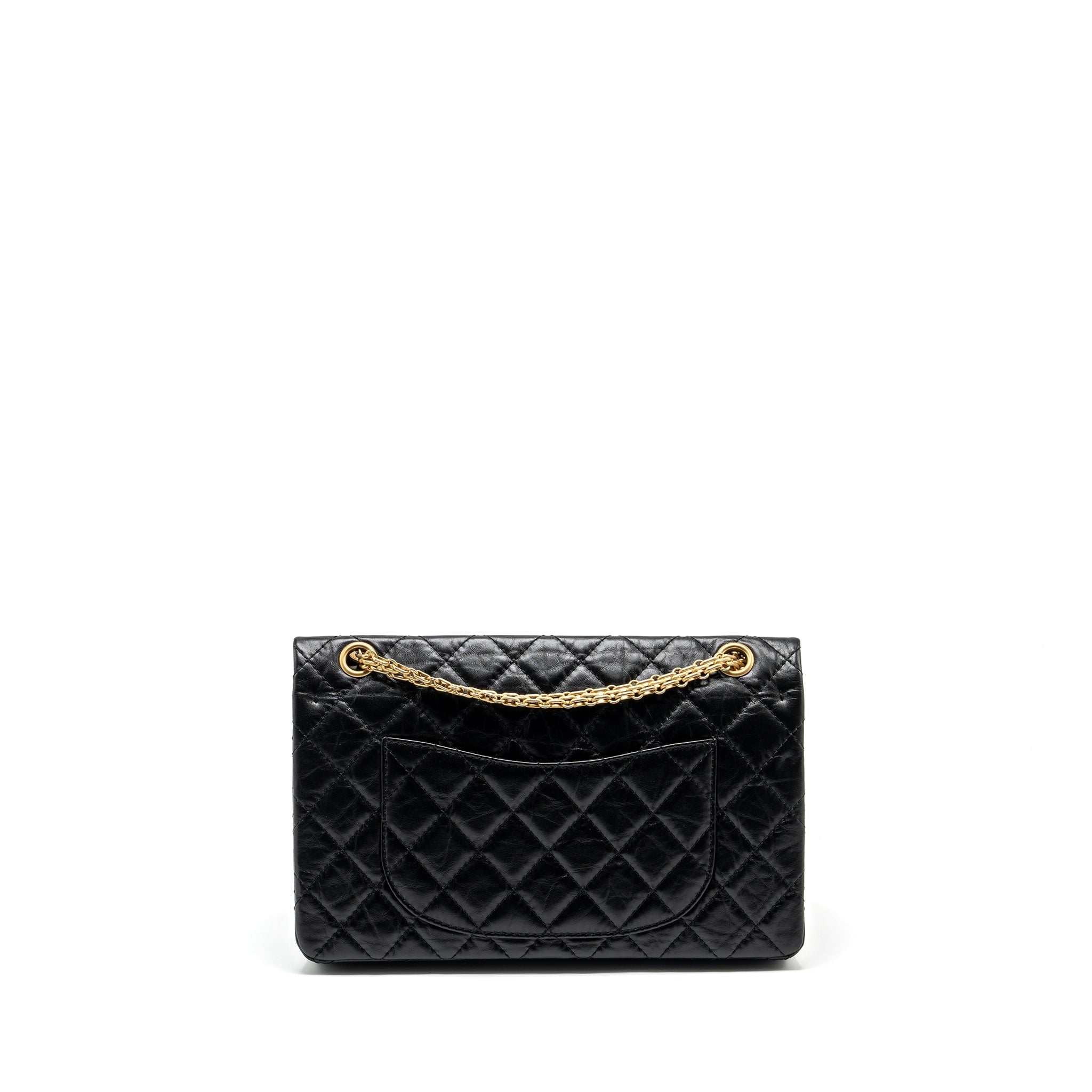 CHANEL LARGE 2.55 REISSUE FLAP BAG AGED CALFSKIN BLACK GHW
