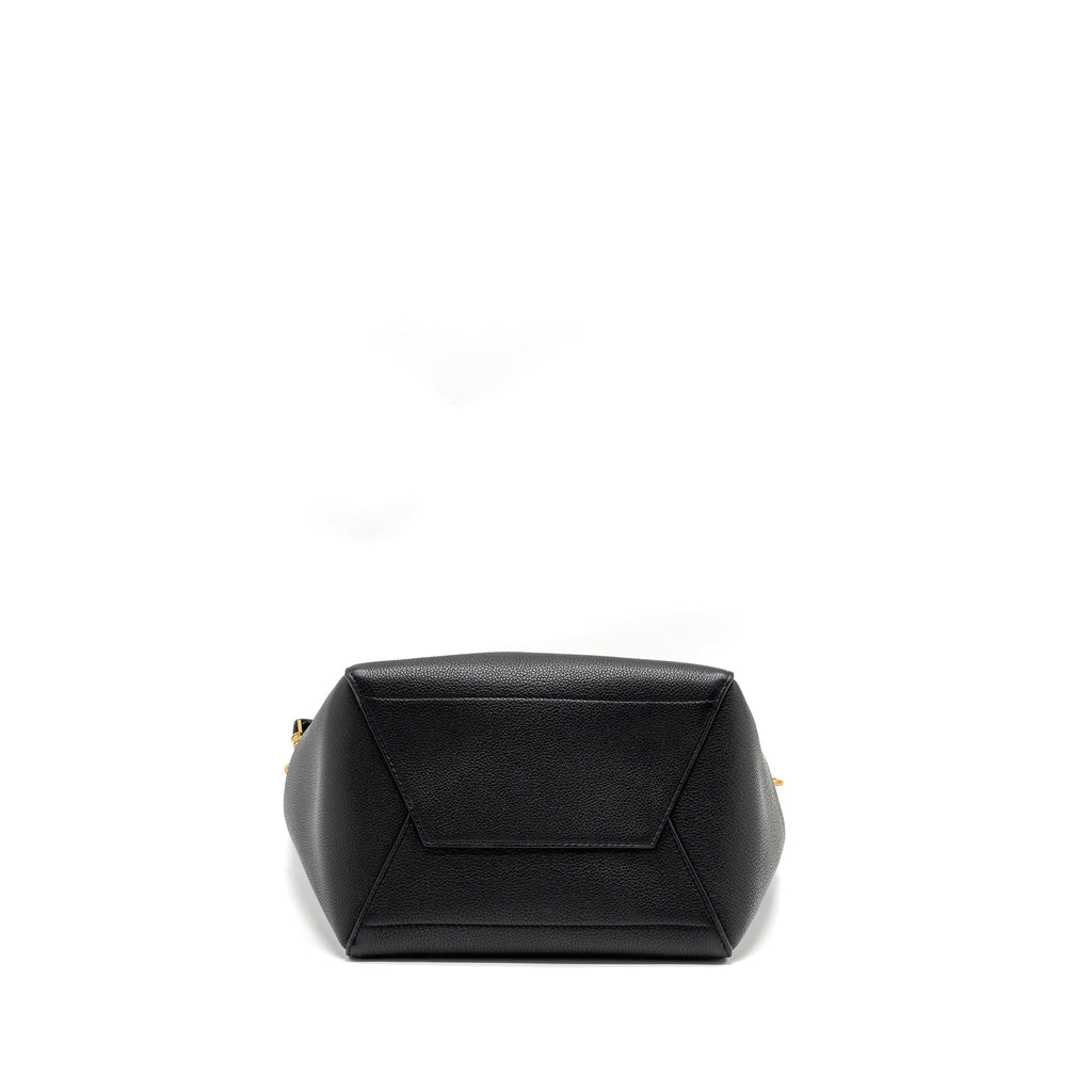 CELINE SANGLE BUCKET BAG GRAINED CALFSKIN BLACK GHW