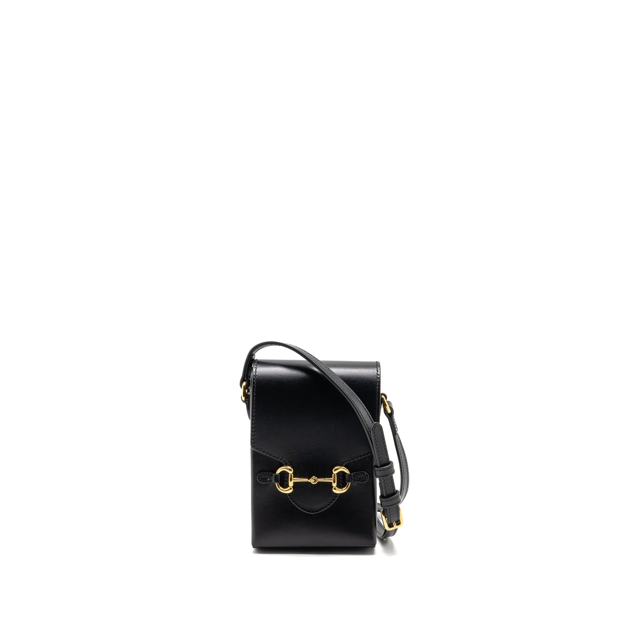 GUCCI HORSEBIT MINI CROSSBODY BAG LEATHER BLACK GHW