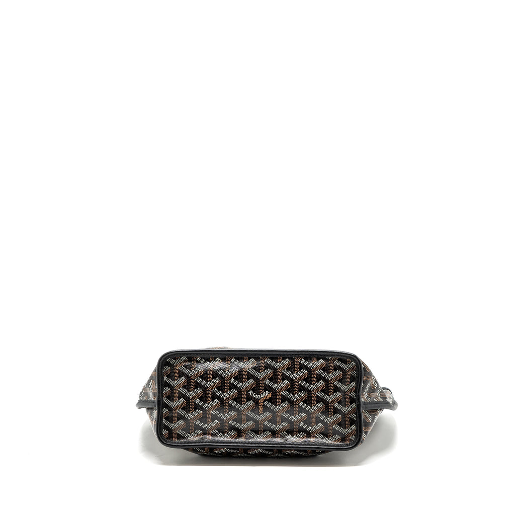 GOYARD MINI ANJOU TOTE BAG GOYARDLINE CANVAS BLACK SHW