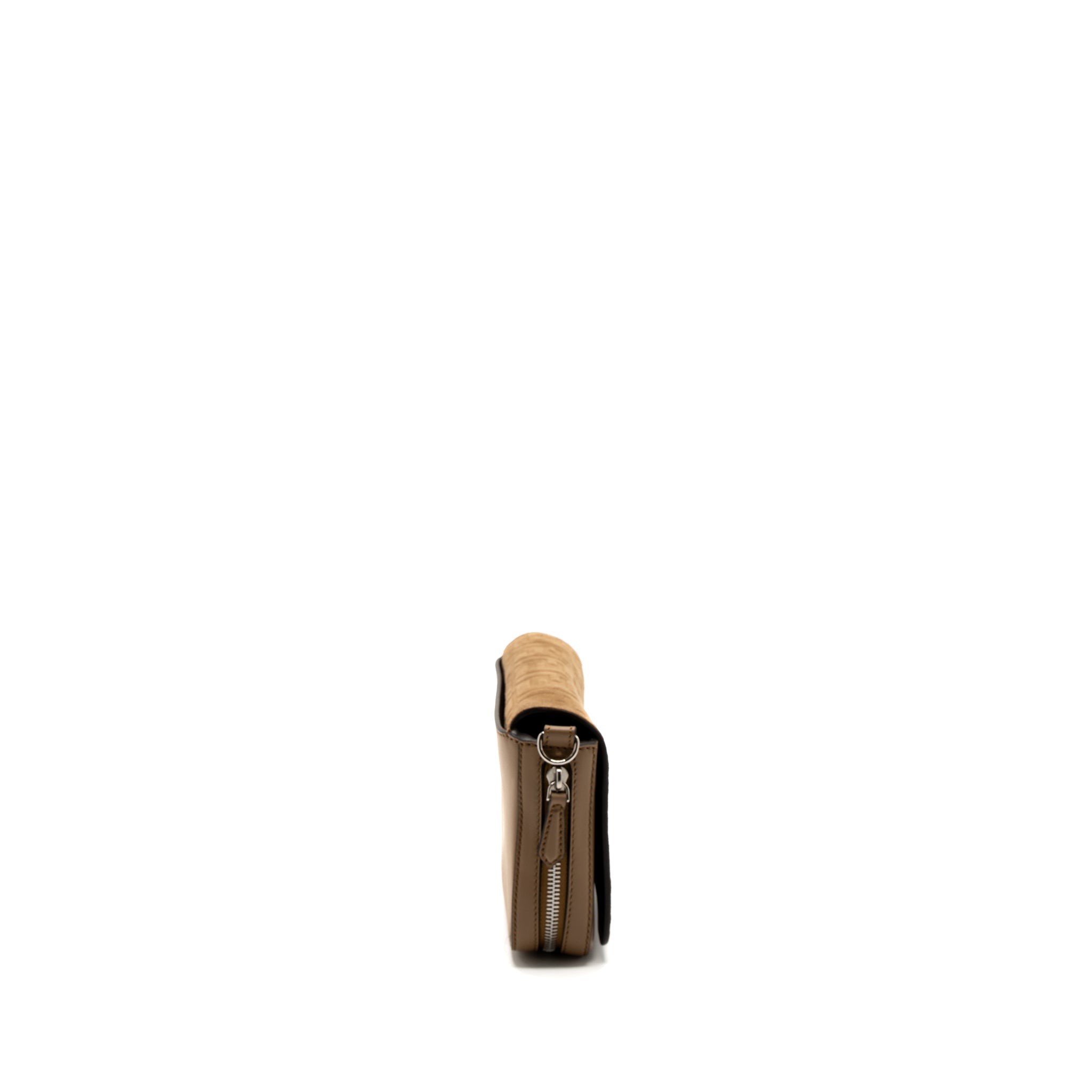 FENDI VITELLO GRACE EXPAND FLAP BAG CALFSKIN LIGHT BROWN SHW
