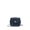 CHANEL QUILTED FLAP CROSSBODY BAG LAMBSKIN DARK BLUE LGHW