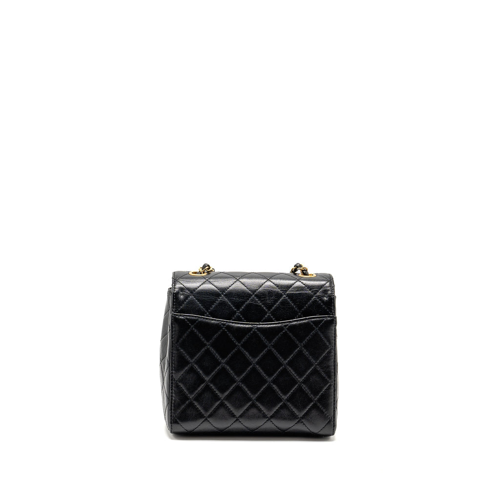 CHANEL 22K RETRO CLASSIC NEW SQUARE LARGE FLAP BAG GOATSKIN BLACK GHW (MICROCHIP)