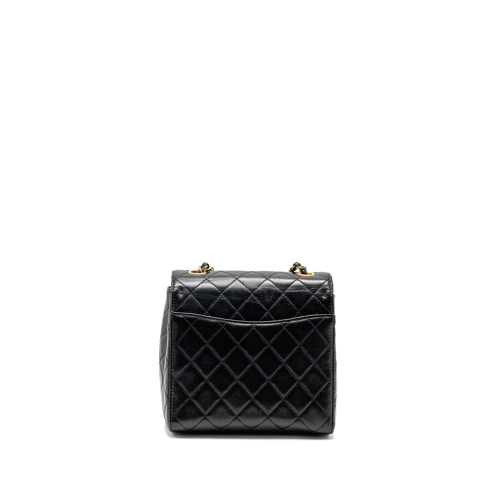 CHANEL 22K RETRO CLASSIC NEW SQUARE LARGE FLAP BAG GOATSKIN BLACK GHW (MICROCHIP)