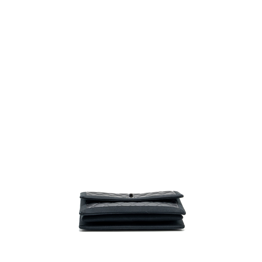 CHANEL QUILTED FLAP BAG LAMBSKIN/FABRIC SO BLACK