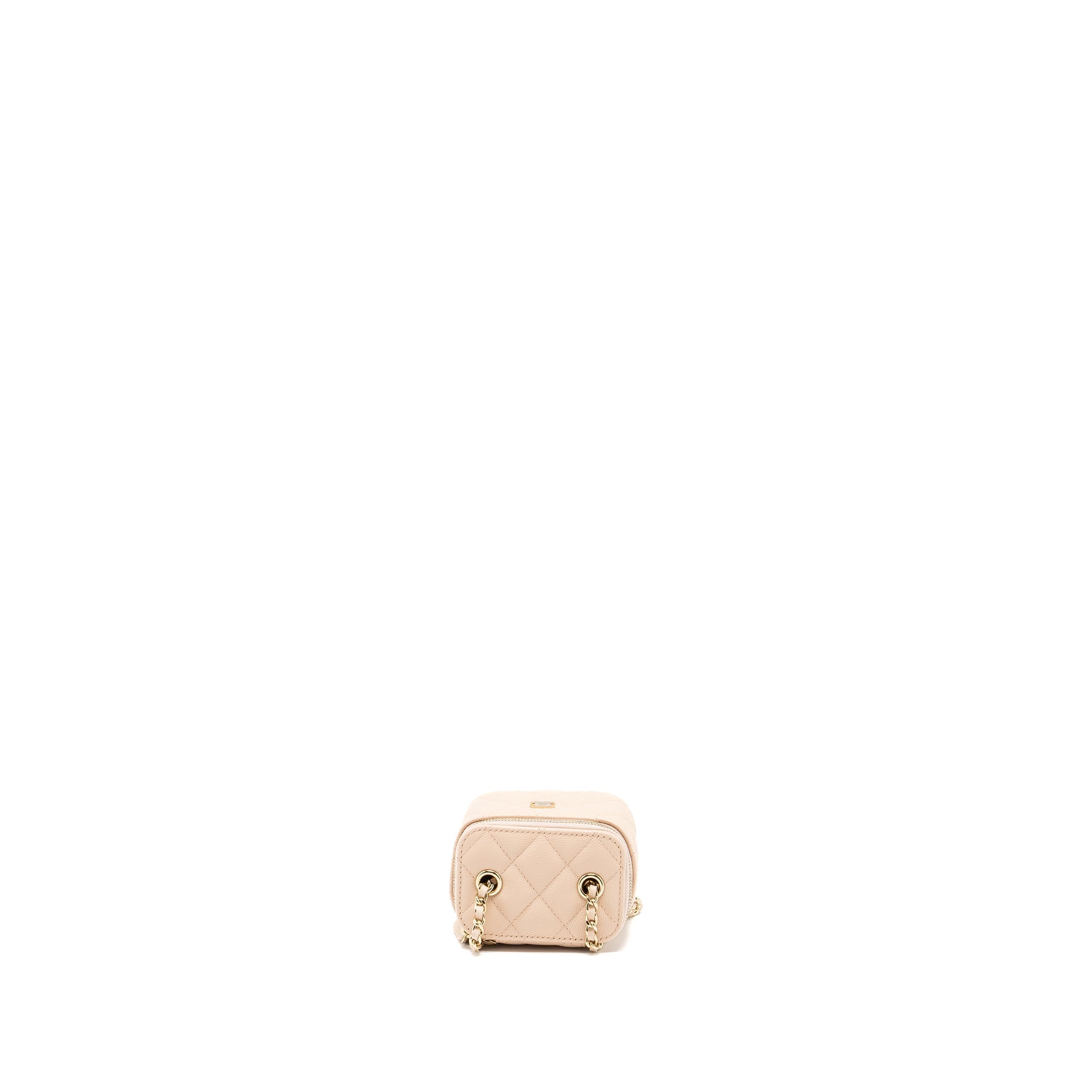 CHANEL MINI VANITY CASE CAVIAR LIGHT BEIGE LGHW