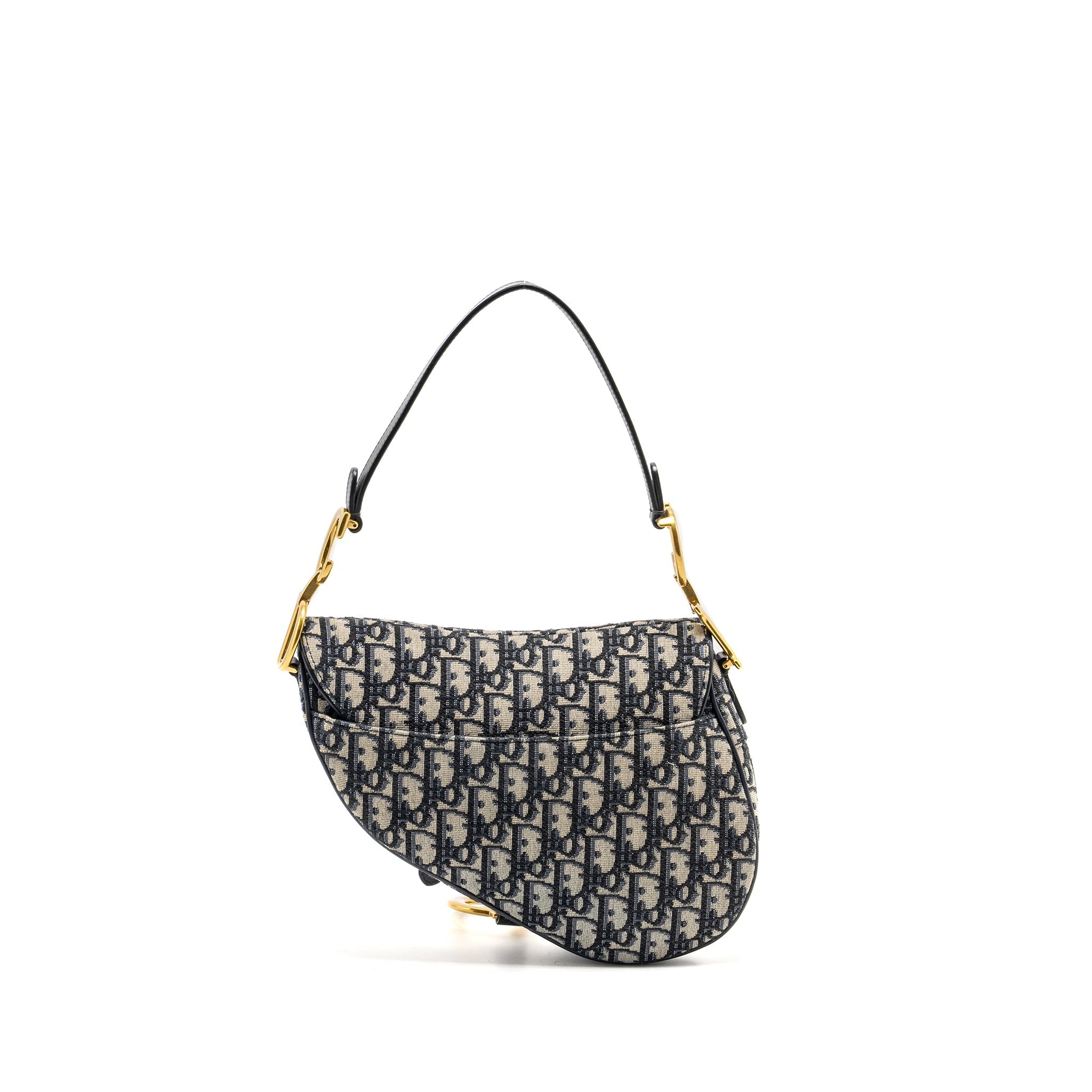 DIOR MEDIUM SADDLE BAG BLUE OBLIQUE CANVAS GHW