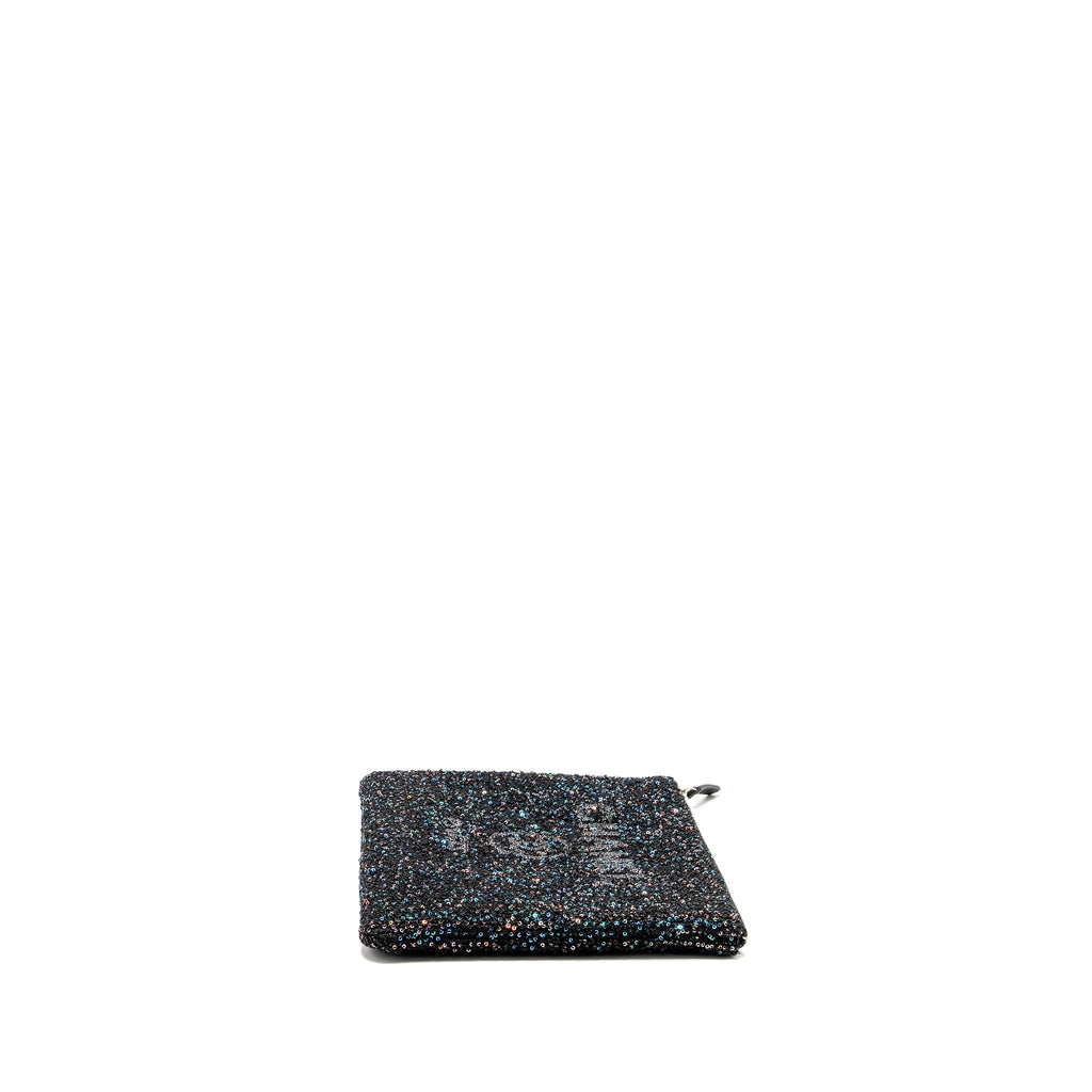 CHANEL 20A DEAUVILLE POUCH SEQUINS/CALFSKIN BLACK/MULTICOLOUR SHW