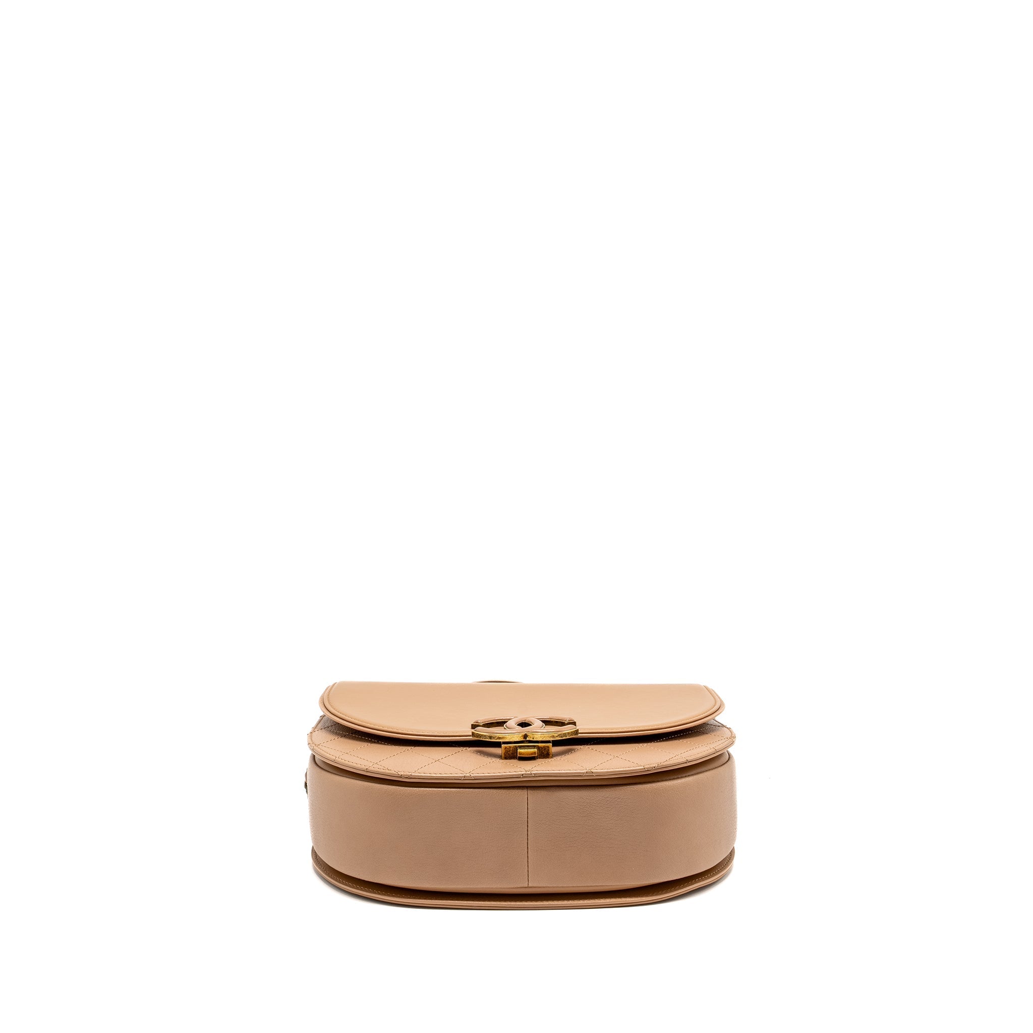 CHANEL COCO CURVE FLAP BAG CALFSKIN BEIGE GHW