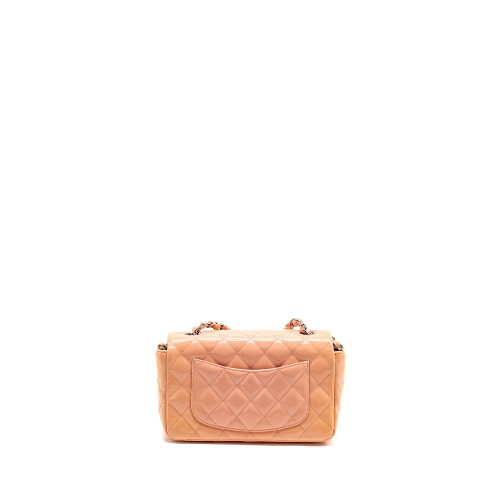 CHANEL MINI RECTANGULAR FLAP BAG PATENT PINK SHW