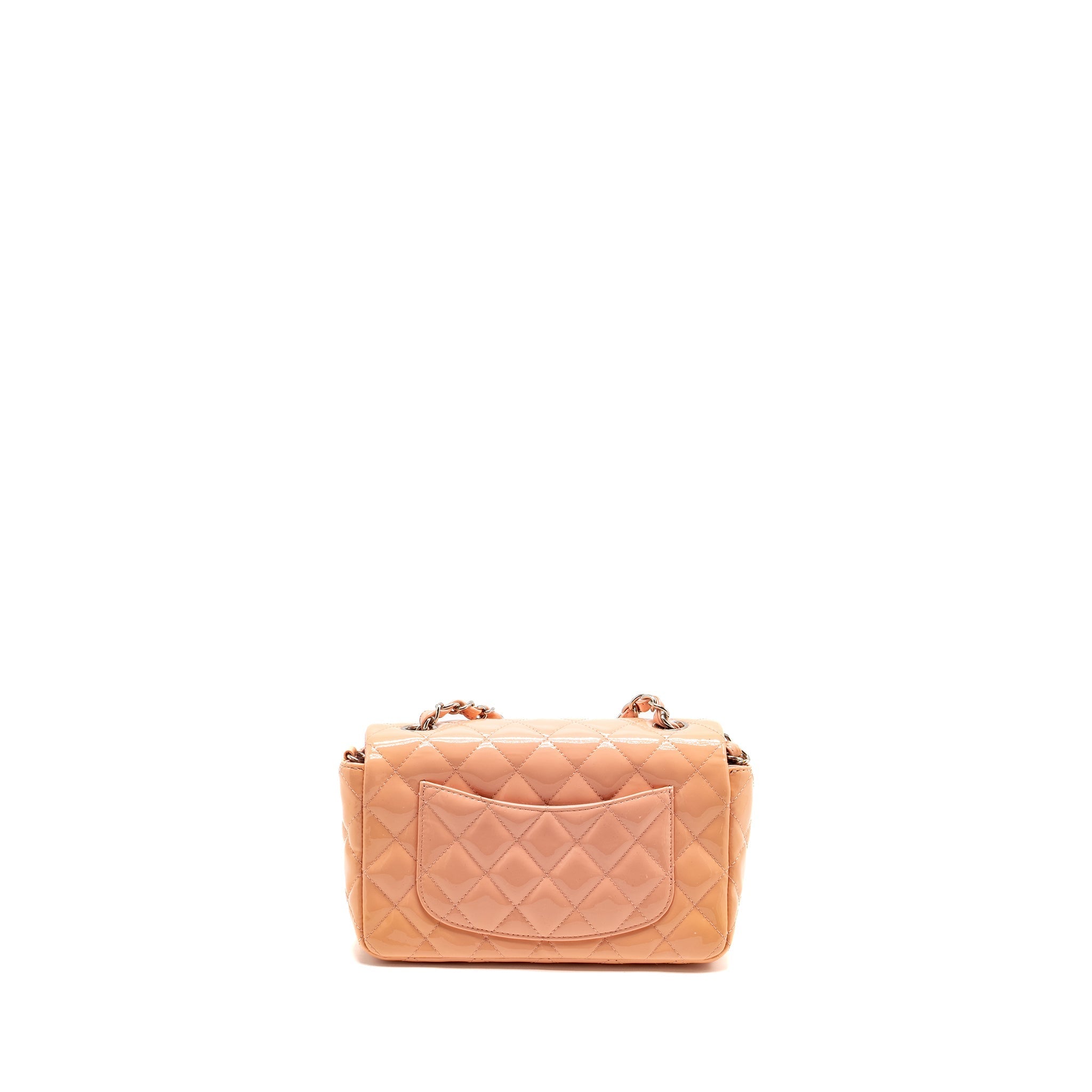 CHANEL MINI RECTANGULAR FLAP BAG PATENT PINK SHW