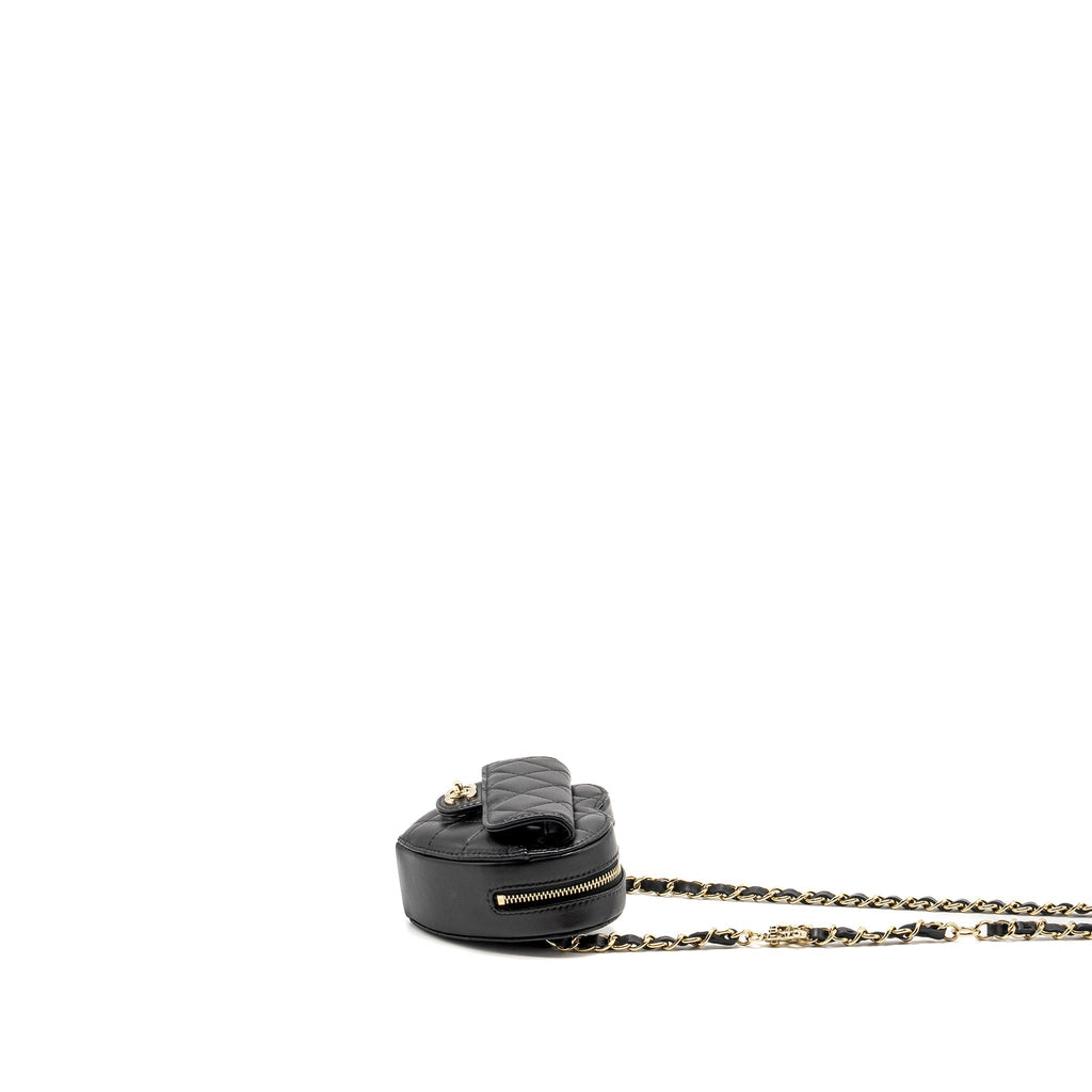CHANEL 22S HEART BELT BAG LAMBSKIN BLACK LGHW