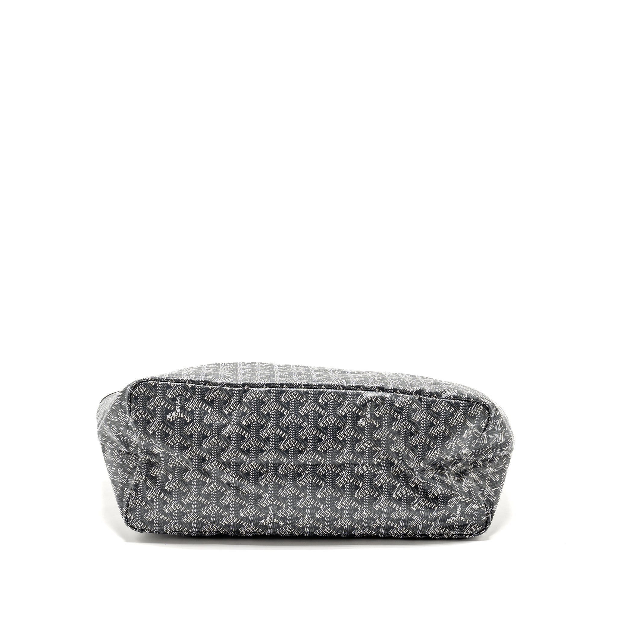 GOYARD SAINT LOUIS PM TOTE BAG GOAYRDINE CANVAS/CALFSKIN GREY SHW