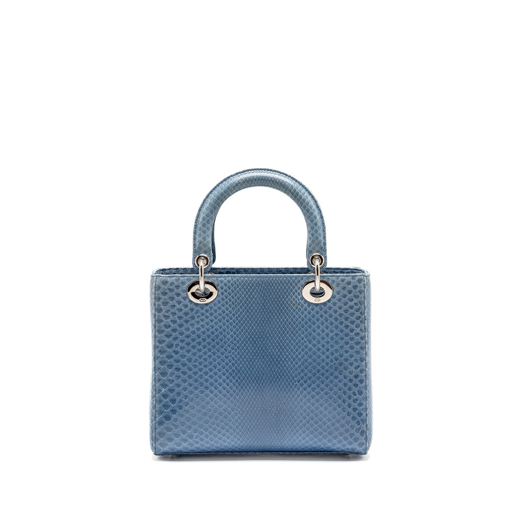DIOR MEDIUM LADY DIOR PYTHON BLUE SHW