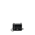 CHANEL MINI SQUARE FLAP BAG LAMBSKIN BLACK SHW