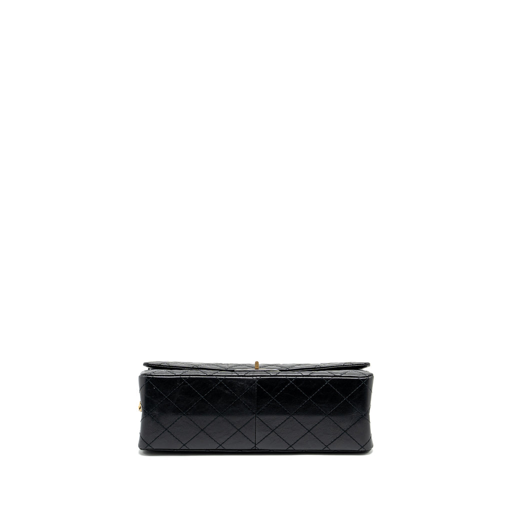 CHANEL LARGE 2.55 REISSUE FLAP BAG AGED CALFSKIN BLACK GHW