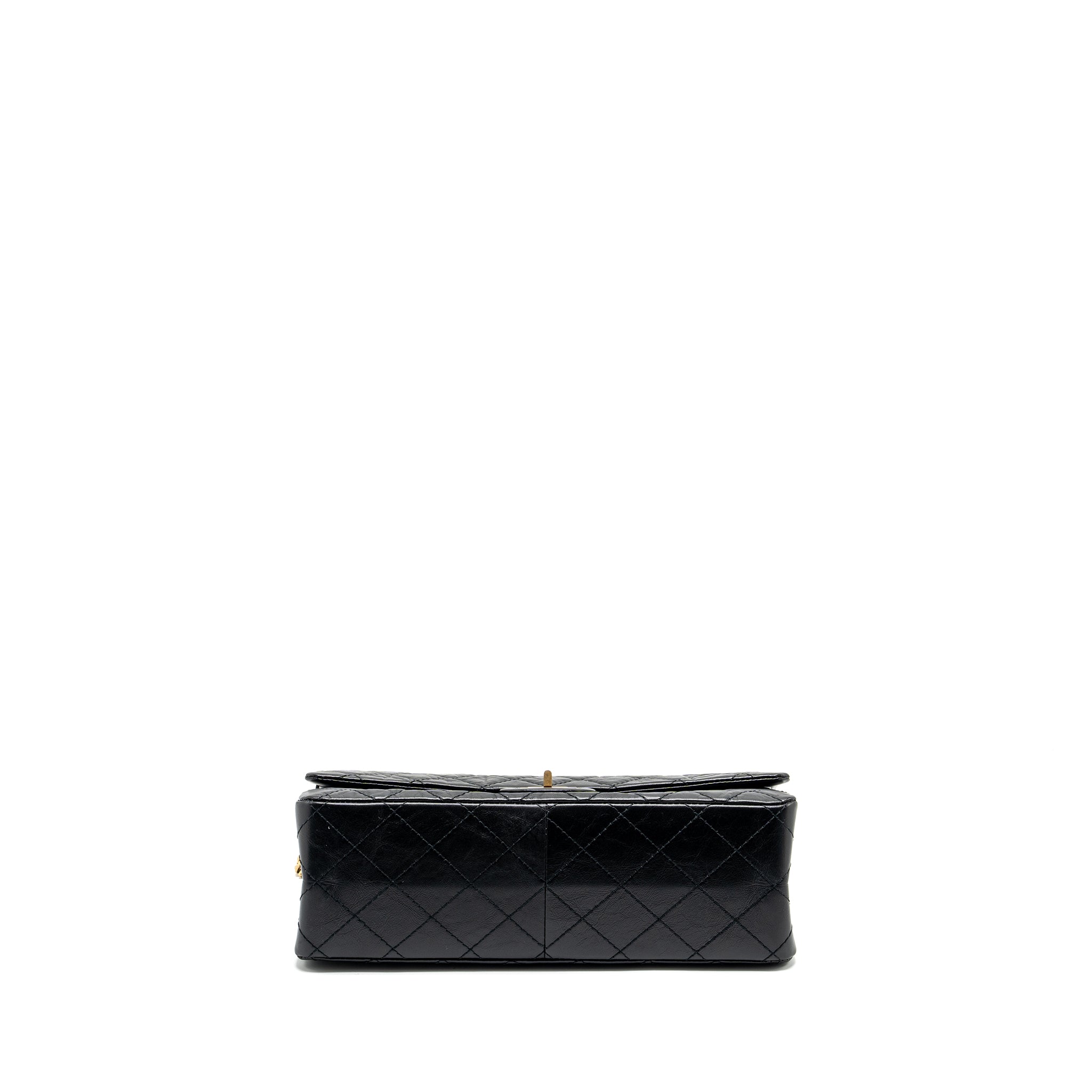 CHANEL LARGE 2.55 REISSUE FLAP BAG AGED CALFSKIN BLACK GHW