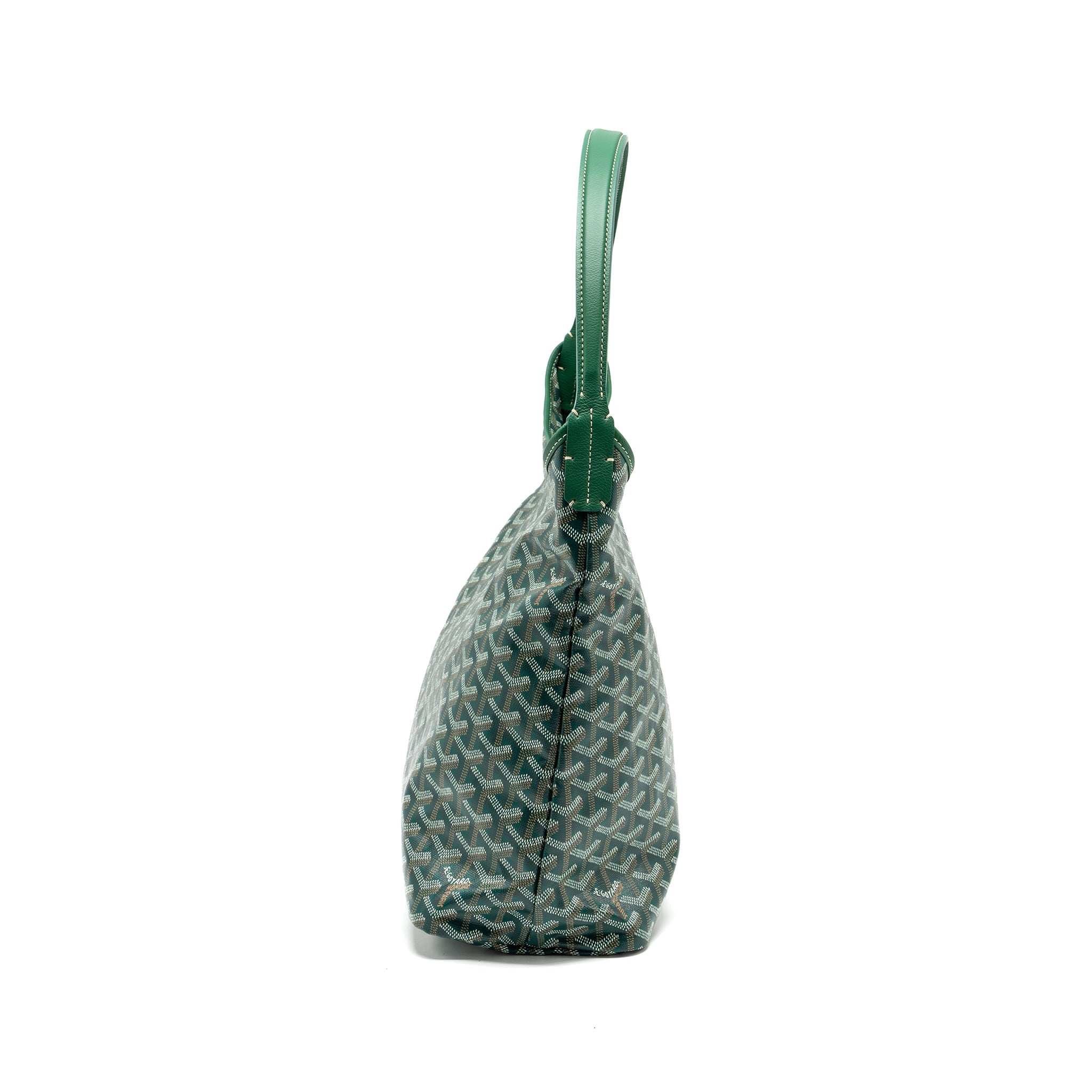 GOYARD BOHEME HOBO BAG GOYARDLINE CANVAS / CALFSKIN GREEN SHW