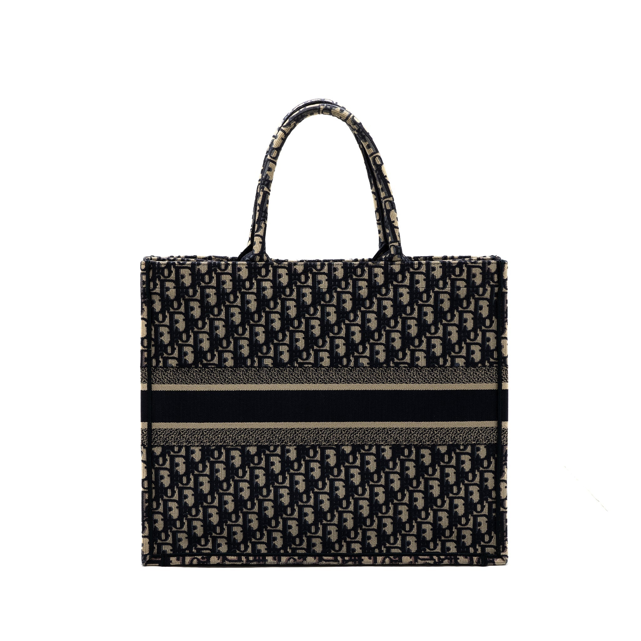 DIOR LARGE BOOK TOTE BLUE DIOR OBLIQUE EMBROIDERY