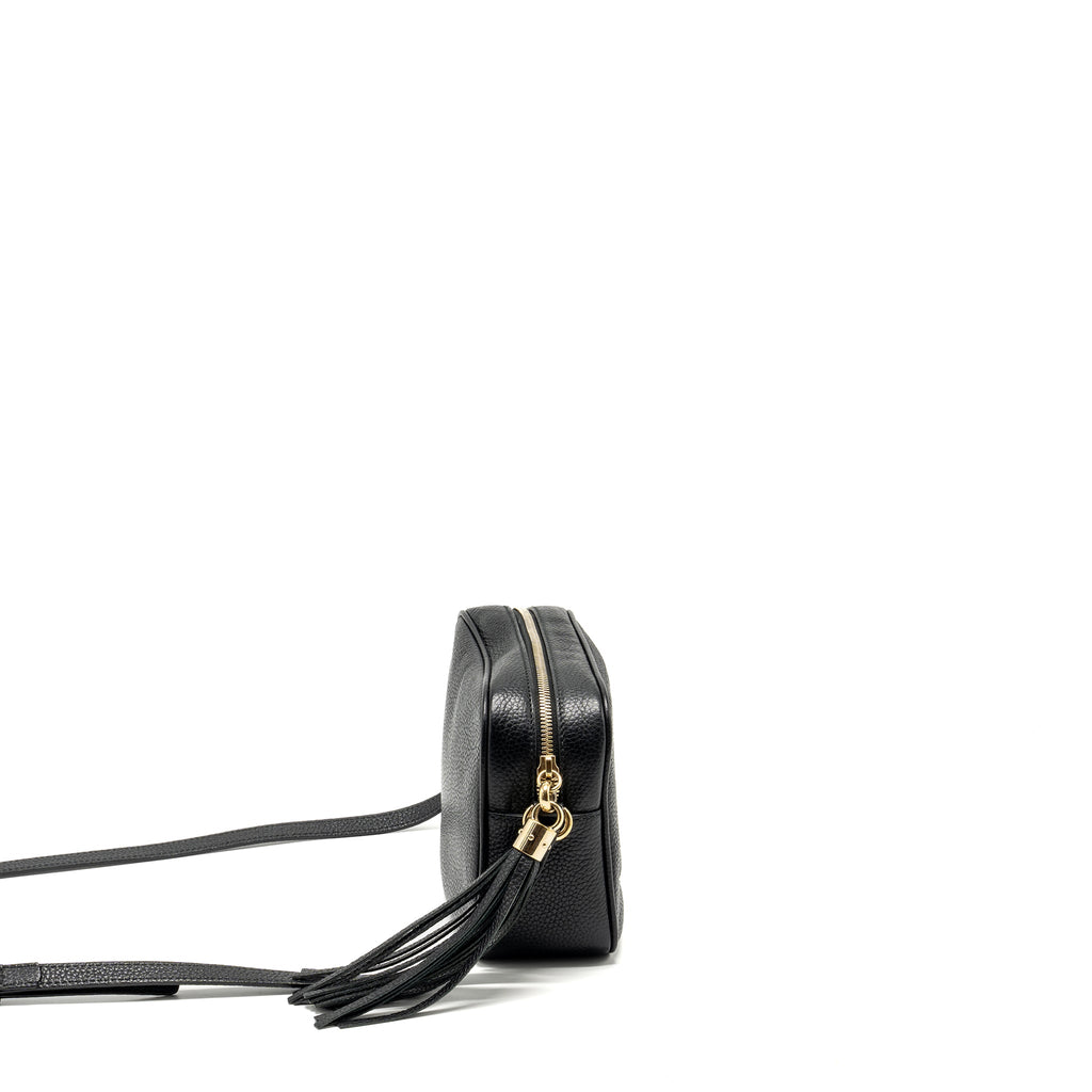 GUCCI DISCO SOHO CAMERA BAG GRAINED CALFSKIN BLACK GHW