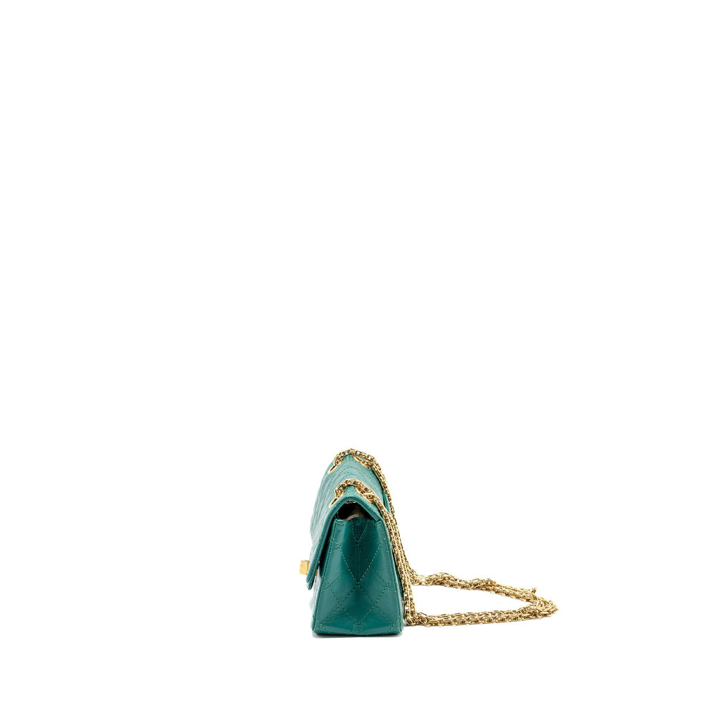 CHANEL MINI 2.55 REISSUE FLAP BAG CALFSKIN GREEN GHW