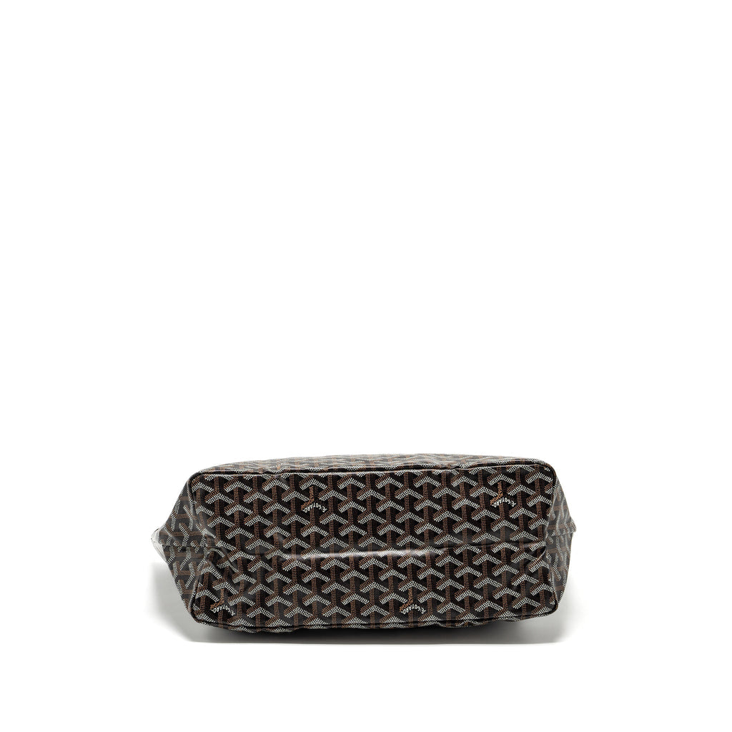 GOYARD SAINT LOUIS PM TOTE BAG GOYARDLINE CANVAS BLACK SHW