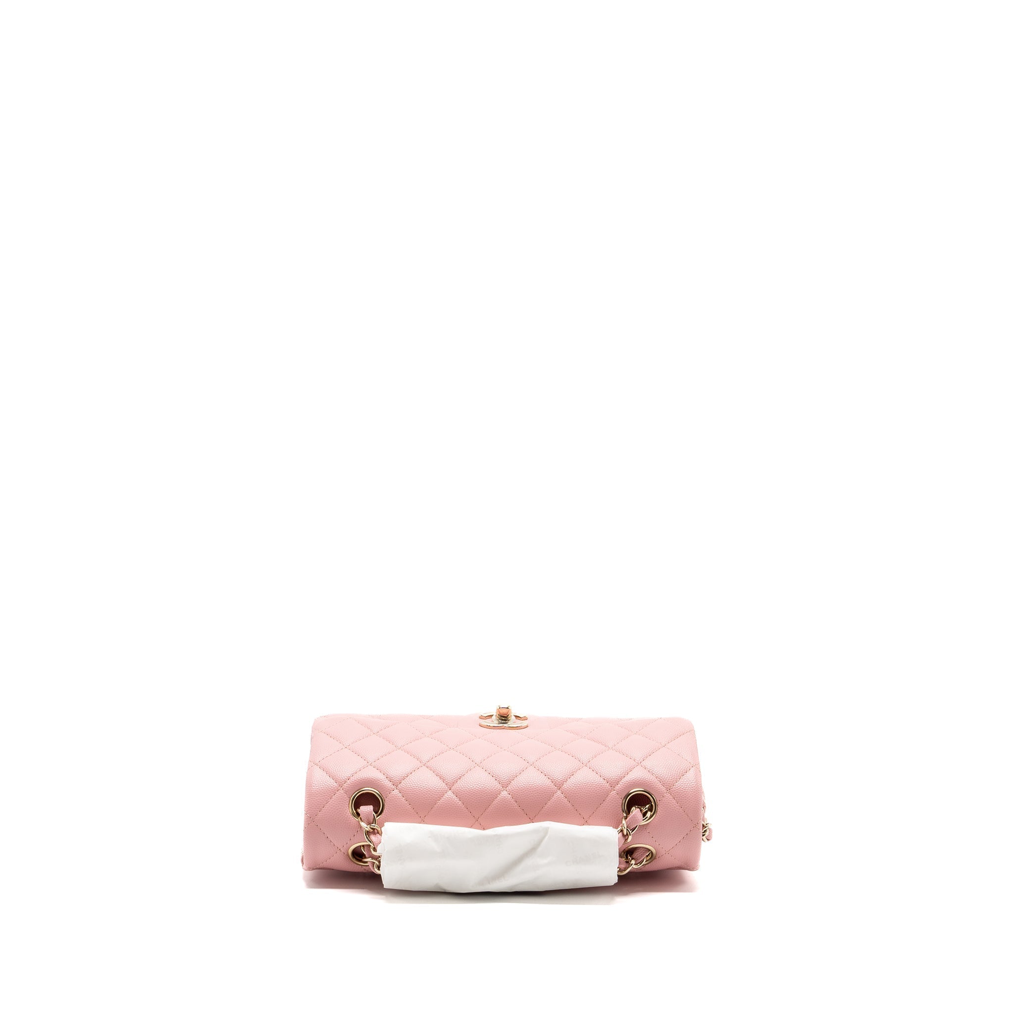 CHANEL 22C SMALL CLASSIC DOUBLE FLAP BAG CAVIAR LIGHT PINK LGHW(MICROCHIP)