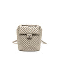 CHANEL SMALL URBAN SPIRIT BACKPACK CHEVRON CALFSKIN IRIDESCENT LIGHT GREY RUTHENIUM HARDWARE