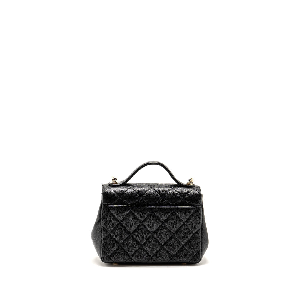 CHANEL SMALL BUSINESS AFFINITY CAVIAR BLACK LGHW (MICROCHIP)