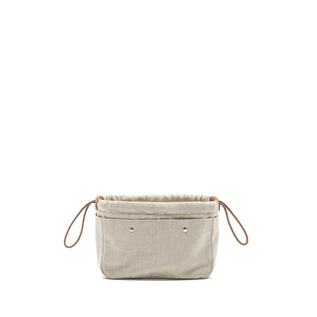 HERMES FOURBI 20 POUCH CANVAS / BARENIA CALFSKIN NATURAL/FAUVE SHW