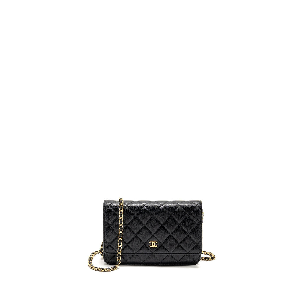 CHANEL CLASSIC WALLET ON CHAIN CAVIAR BLACK GHW