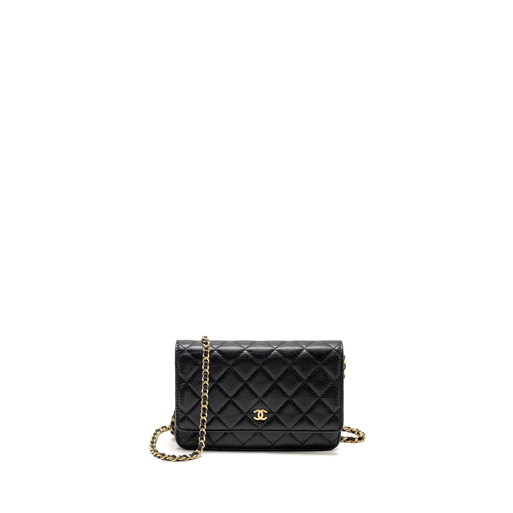 CHANEL CLASSIC WALLET ON CHAIN CAVIAR BLACK GHW