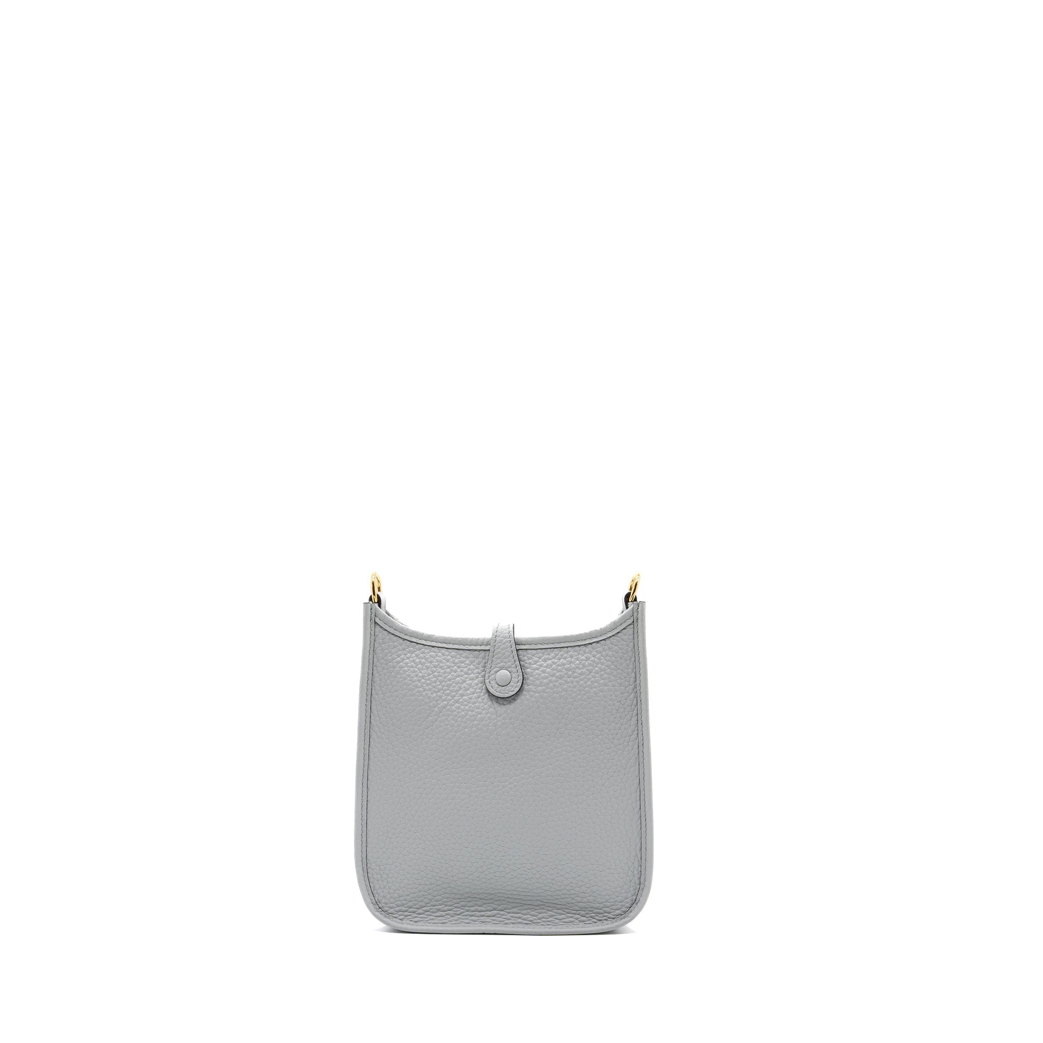 HERMES MINI EVELYNE CLEMENCE BLUE PALE/NATA GHW