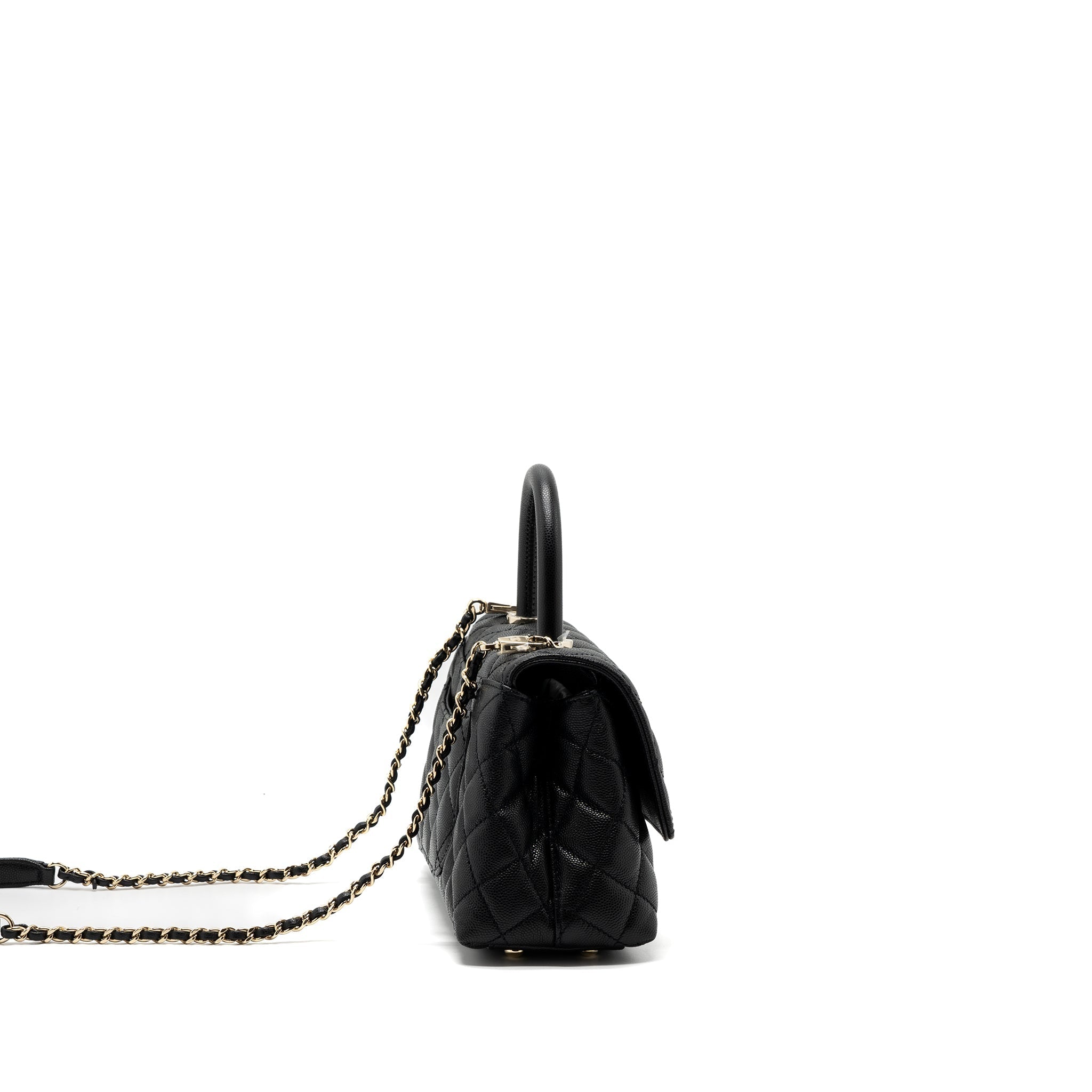 CHANEL SMALL COCO HANDLE CAVIAR BLACK LGHW (MICROCHIP)