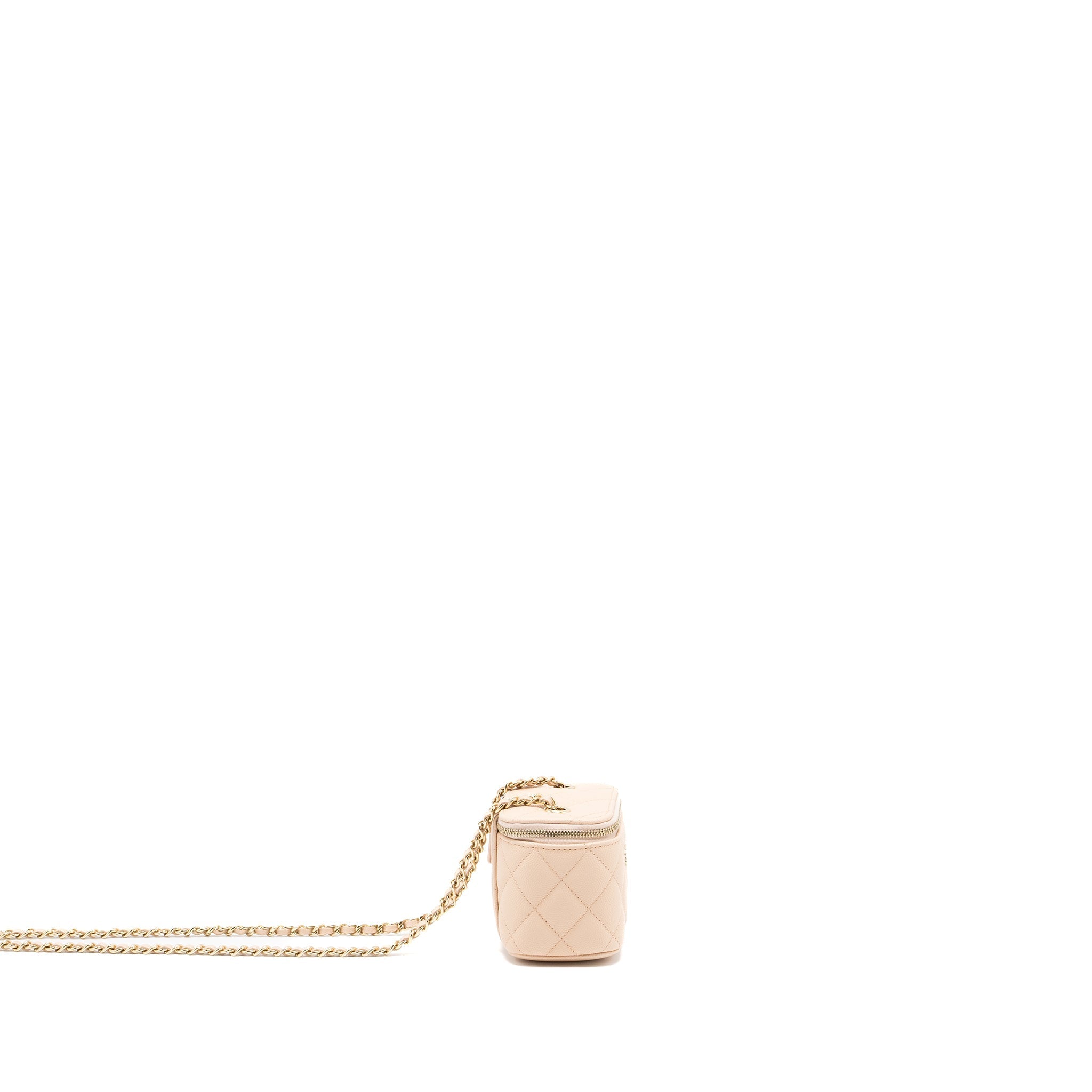 CHANEL MINI VANITY CASE CAVIAR LIGHT BEIGE LGHW
